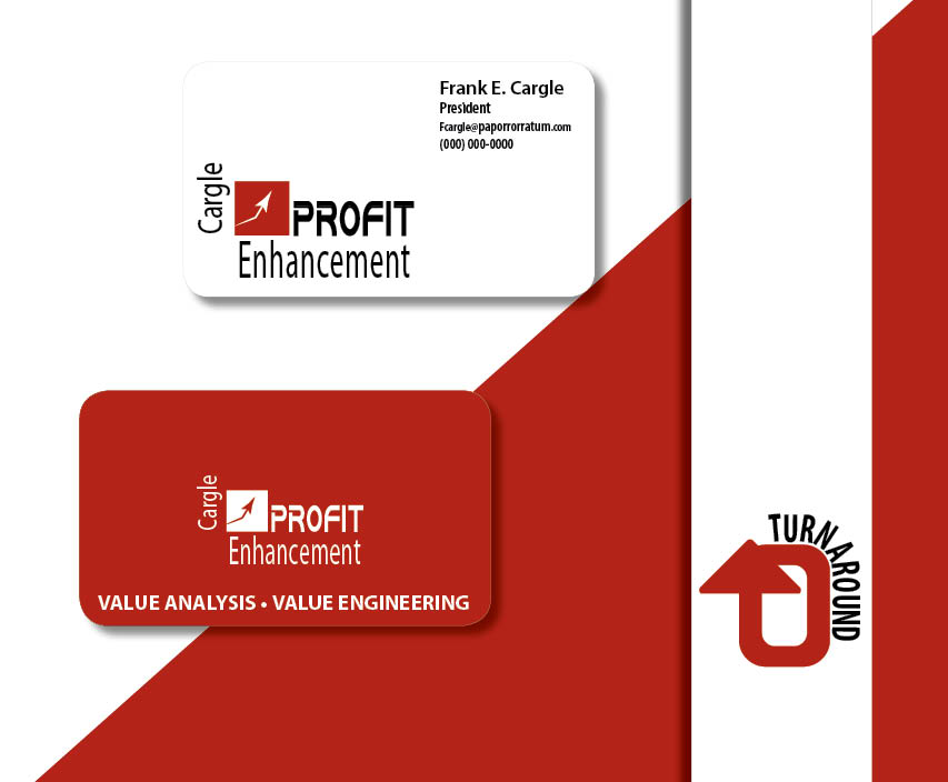 Cargle Profit Enhancement Business Card with new bold red and black branded artwork.